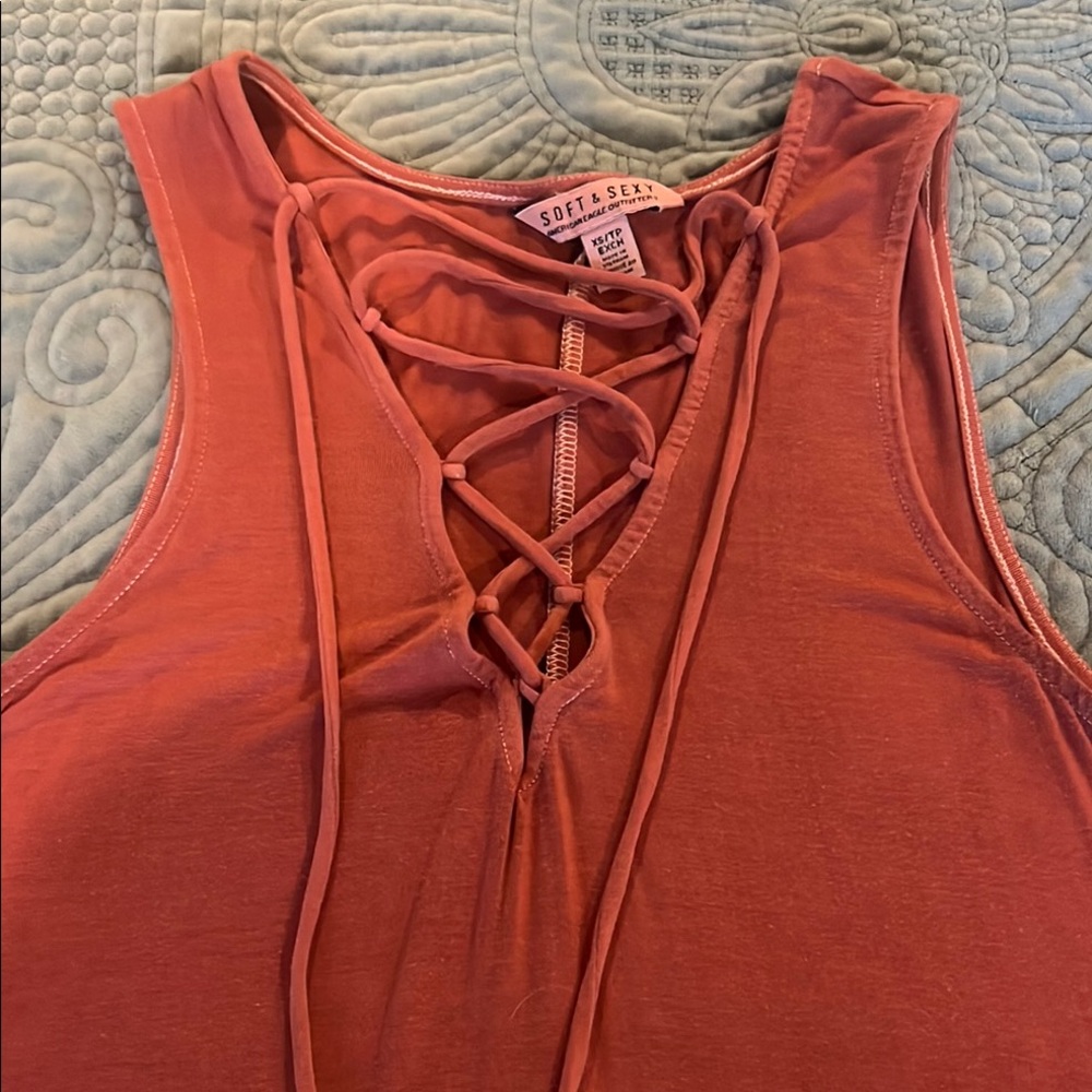 Lace up sleeveless shirt